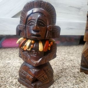 Vitage Handmade Aztec totem wooden figure I found it in a store where they sell